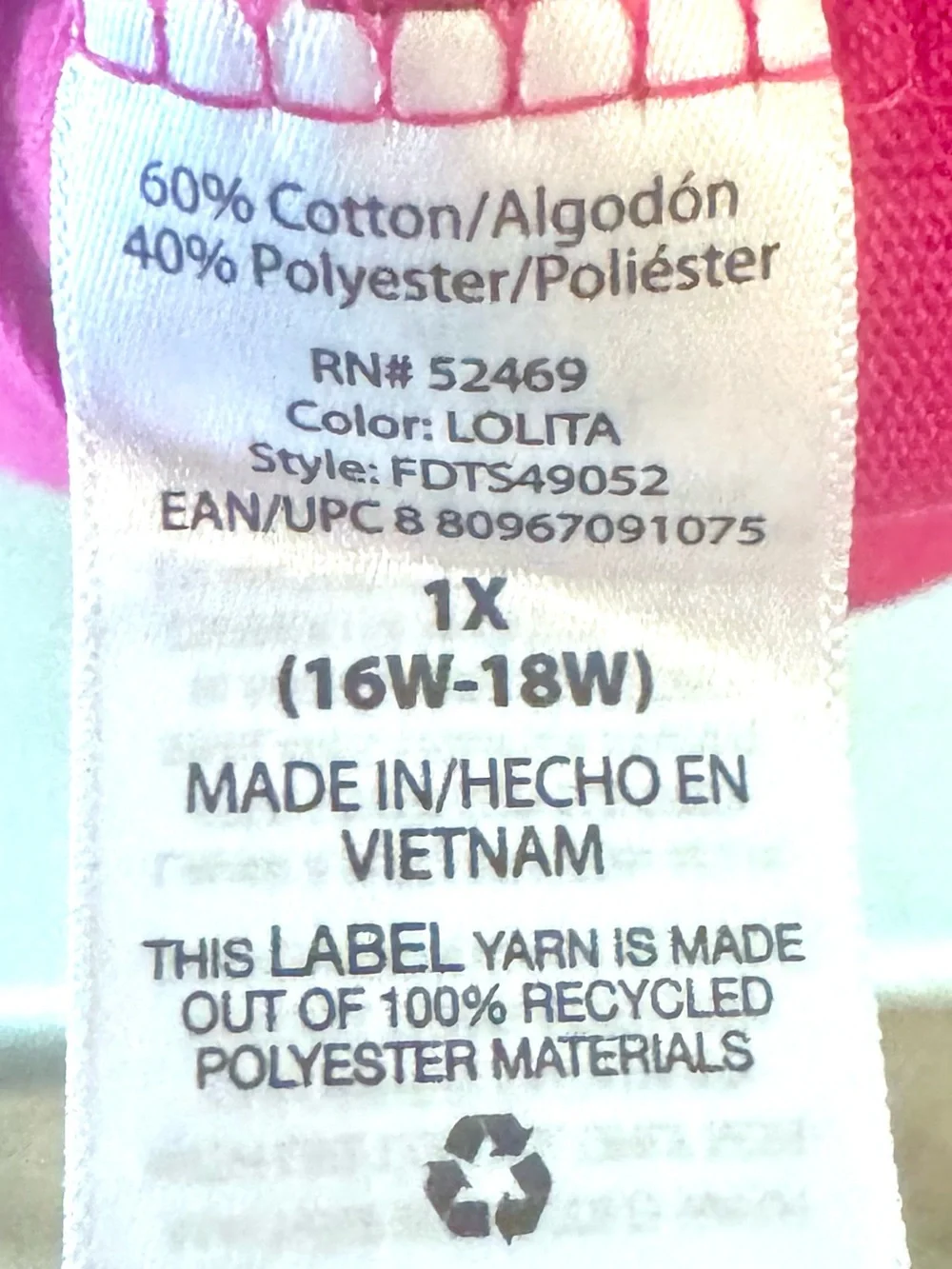 Terra & Sky Women's Fuchsia Hot Pink V-Neck Long Sleeve Top Plus Size 1X - Picture 7 of 8